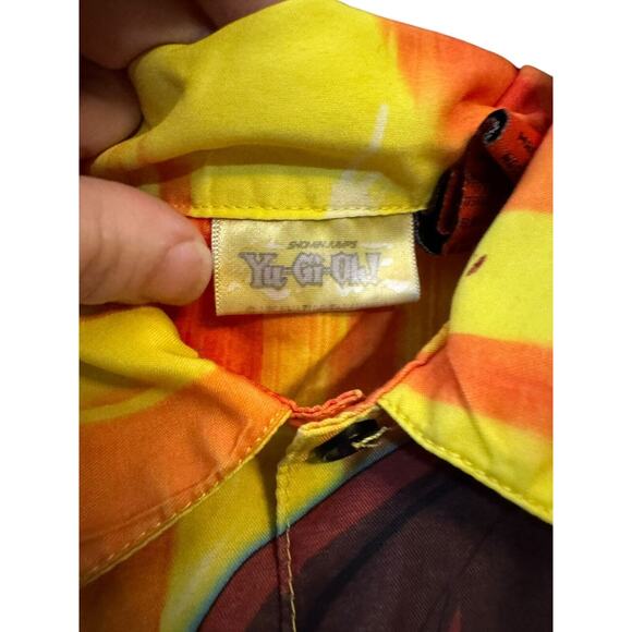 Vintage Boys Yu Gi Oh! APO Anime Cartoon Button Down Yellow Shirt Size 5 - Picture 2 of 5